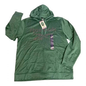 Reebok Green Front Chest Logo Hoodie Pullover Sweater Mens size XXL New